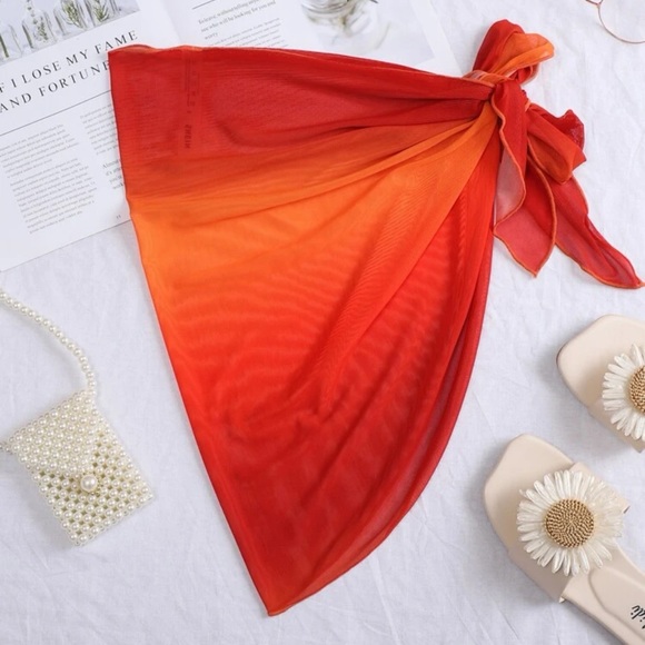 ❌SOLD-DEPOP❌ Sarong Swim Cover-Up Mesh Skirt - Picture 2 of 2